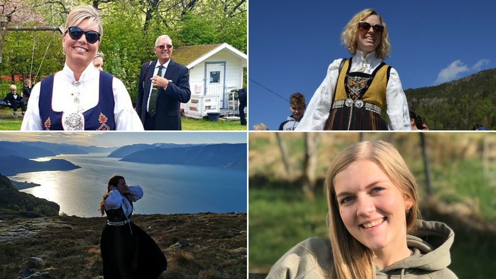 GLER SEG: Porten.no har teke ein prat med Hege Ølmheim, Hanne Lisbeth Nybø, Aina Brendsdal Forthun og Maria Eide korleis dei skal feira nasjonaldagen.