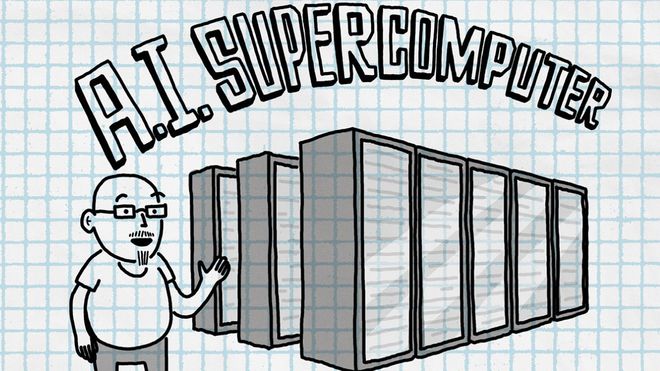 Tegning av Microsofts nye AI-superdatamaskin.