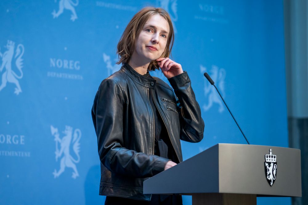 Næringsminister Iselin Nybø (V), her fra en pressekonferanse tidligere i vår.