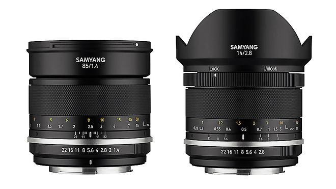 Samyang MF 85mm F1.4 MK2 og 14mm F2.8 MK2