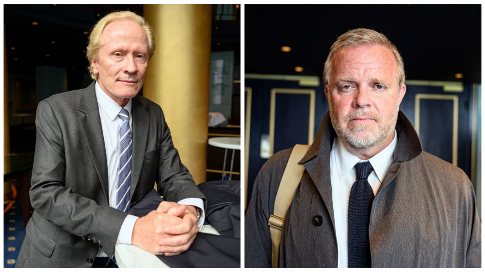 Advokat Per Danielsen (til venstre) og advokat Jon Wessel-Aas representerer hver sin part i Dagbladet-saken.