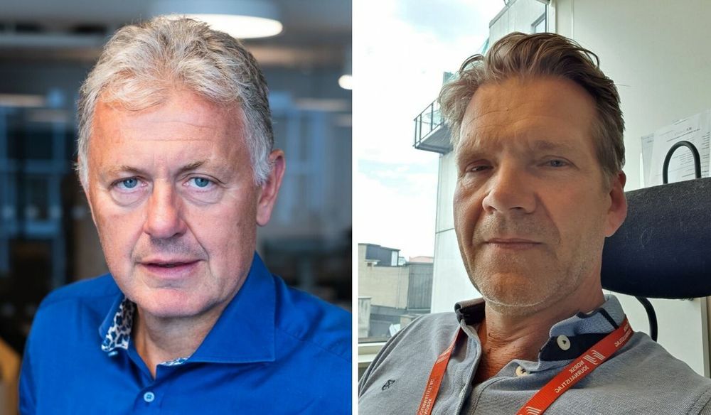 August Ringvold i NJ (til høyre) er kritisk til Gunnar Stavrums og Nettavisens nye grep med arbeidstid og sted.