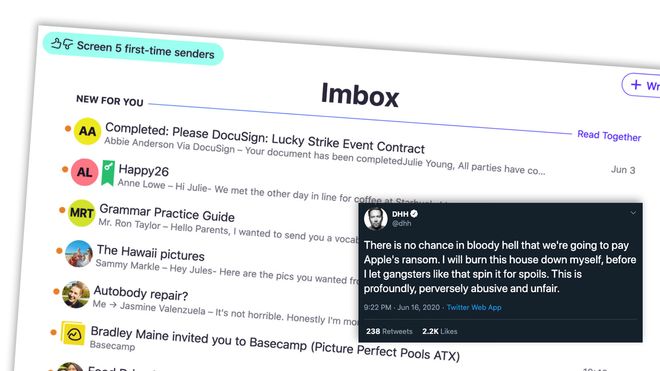 Epost-tjenesten Hey.com lar deg godkjenne hvem som skal ha mulighet til å sende epost direkte til innboksen din – eller «Imbox» (important box), som de kaller det.