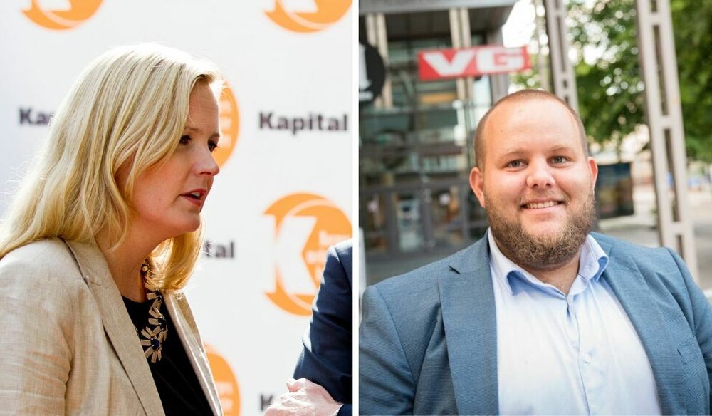 Kapital-redaktør Vibeke Holt (til venstre) mener E24 og redaktør Gard L. Michalsen fremstiller finansmagasinets avsløring som deres egen.