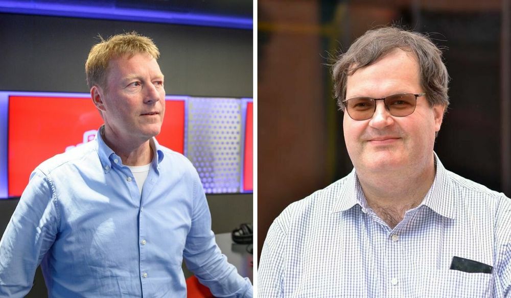 Administerende direktør Jim Receveur (til venstre) i Bauer Media Norge og Danmark og Kyrre Dahl.