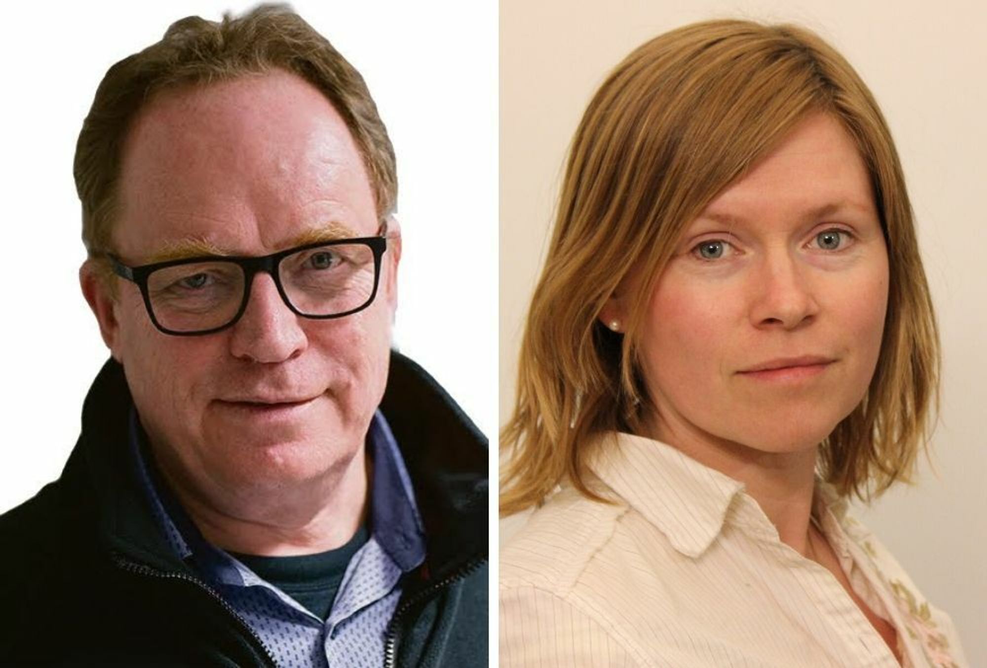 Redaksjonssjef Gunnar Sætra i Sør-Varanger Avis og Tonje Bergmo i NRKs kommunikasjonsavdeling.
