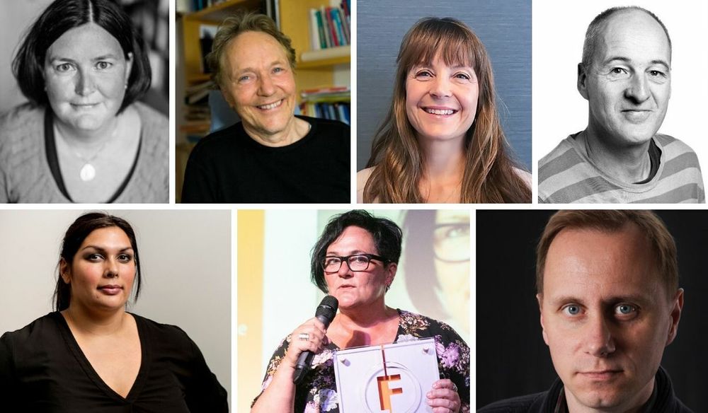 Dette er de sju nye medlemmene av PFU: Ingrid Rosendorf Joys (øverst fra venstre), Kjell Arne Røvik, Ylva Lindberg og Ådne Lunde. Melissa Jocelyn Lesamana (nederst fra venstre), Tove Lie og Kim Nygård.