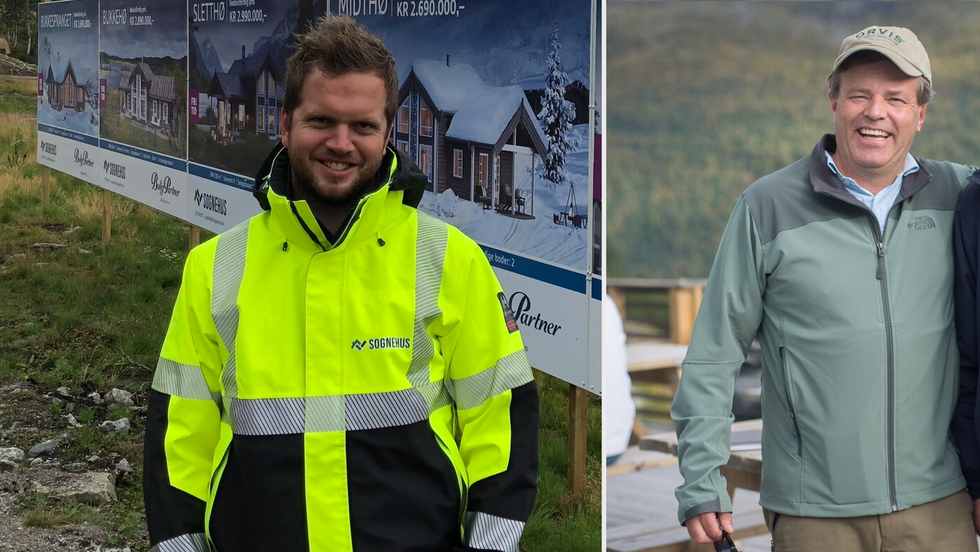 OPPTUR: Terje Thorsnes i Sognehus og Jomar Haukås i Sognefjorden Utvikling merkar begge at interessa for Hodlekve har fått ein oppsving som følgje av koronakrisa.