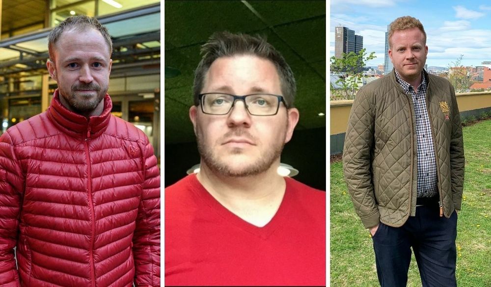 Jørgen Braastad, klubbleder i VG, Kristjan Molstad, klubbleder i Aftenposten, og Konserntillitsvalgt Rune Berge i Schibsted Media Group.