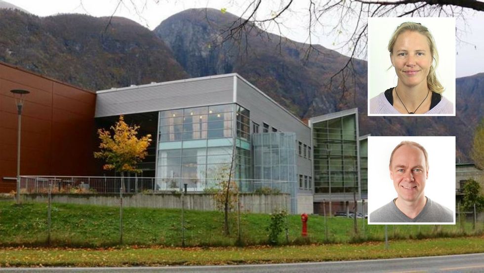 MEINING: Birgit Ryningen og Gaute Stokkan ser på solcelleindustrien som ei viktig satsing i arbeidet med å redusere CO2 utslepp.