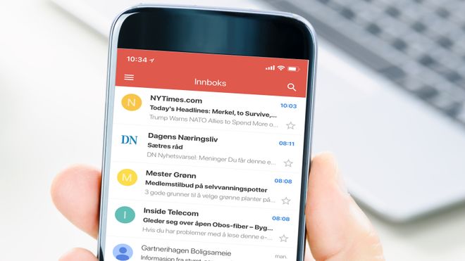 Gmail på en mobiltelefon