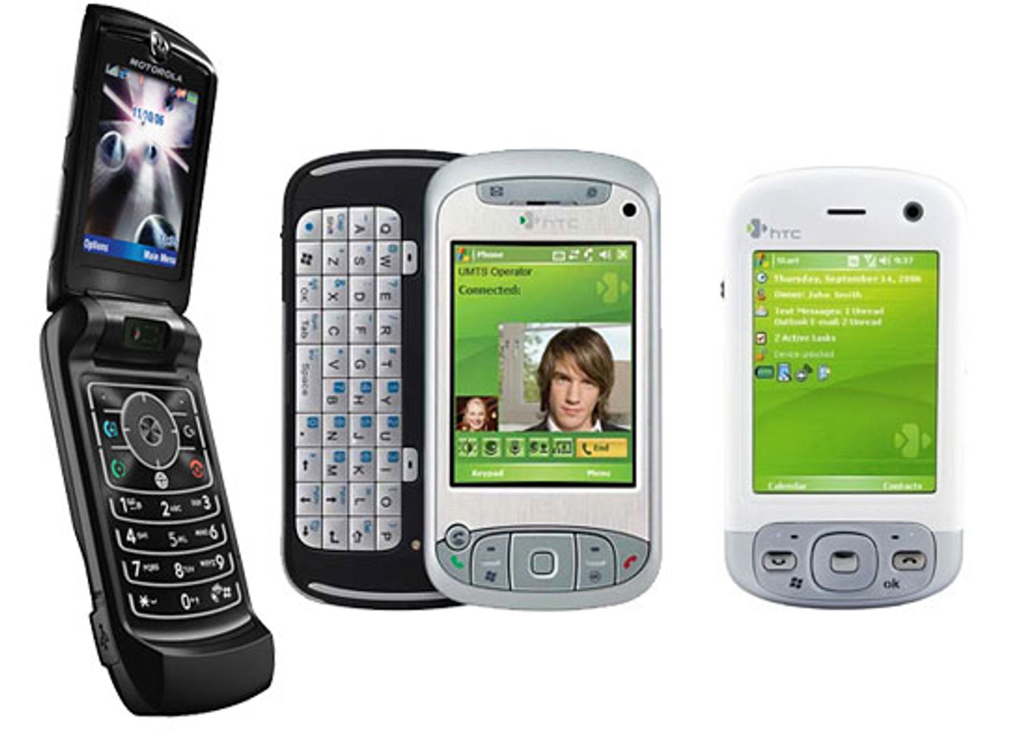 Disse tre HSDPA-telefonene kan du allerede få kjøpt i butikkene.