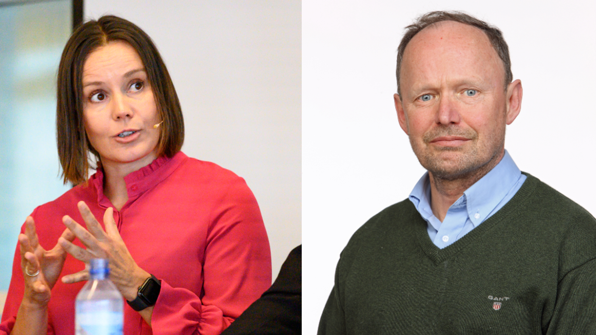 Administrerende direktør Nina Vesterby i Egmont Publishing og klubbleder Alexander Berg for de NJ-organiserte i Egmont.