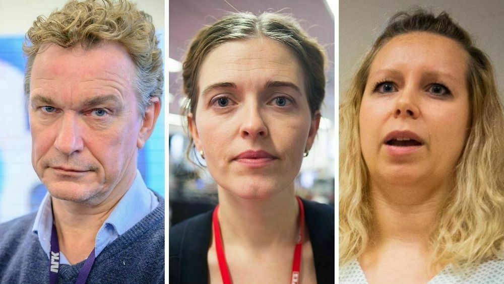 Redaktør i NRK Direkte, Espen Olsen Langfeldt, VGs nyhetsredaktør Tora Bakke Håndlykken og nyhetsleder i Nettavisen, Carina Alice Bredesen.