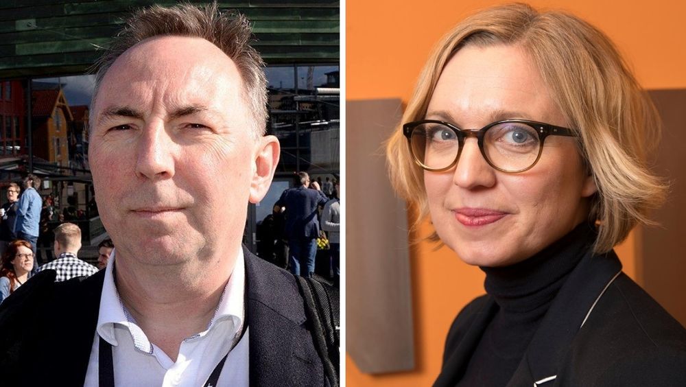 Aftenpostens Jan Gunnar Furuly og NTBs nyhetsredaktør Sarah Sørheim.