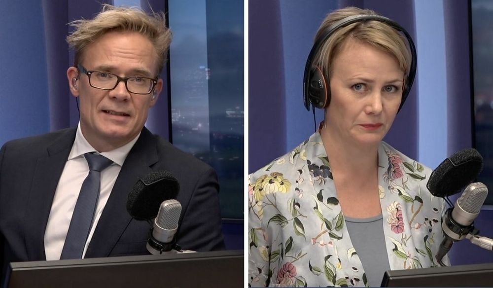 Espen Aas (til venstre) og Sigrid Sollund leder Dagsnytt 18.