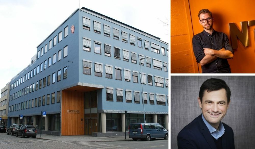 NTB-journalist Anders R. Christensen (øverst til høyre) fortviler om at tilgangen til domstol.no er så ustabil. Kommunikasjonssjef Yngve Brox beklager.