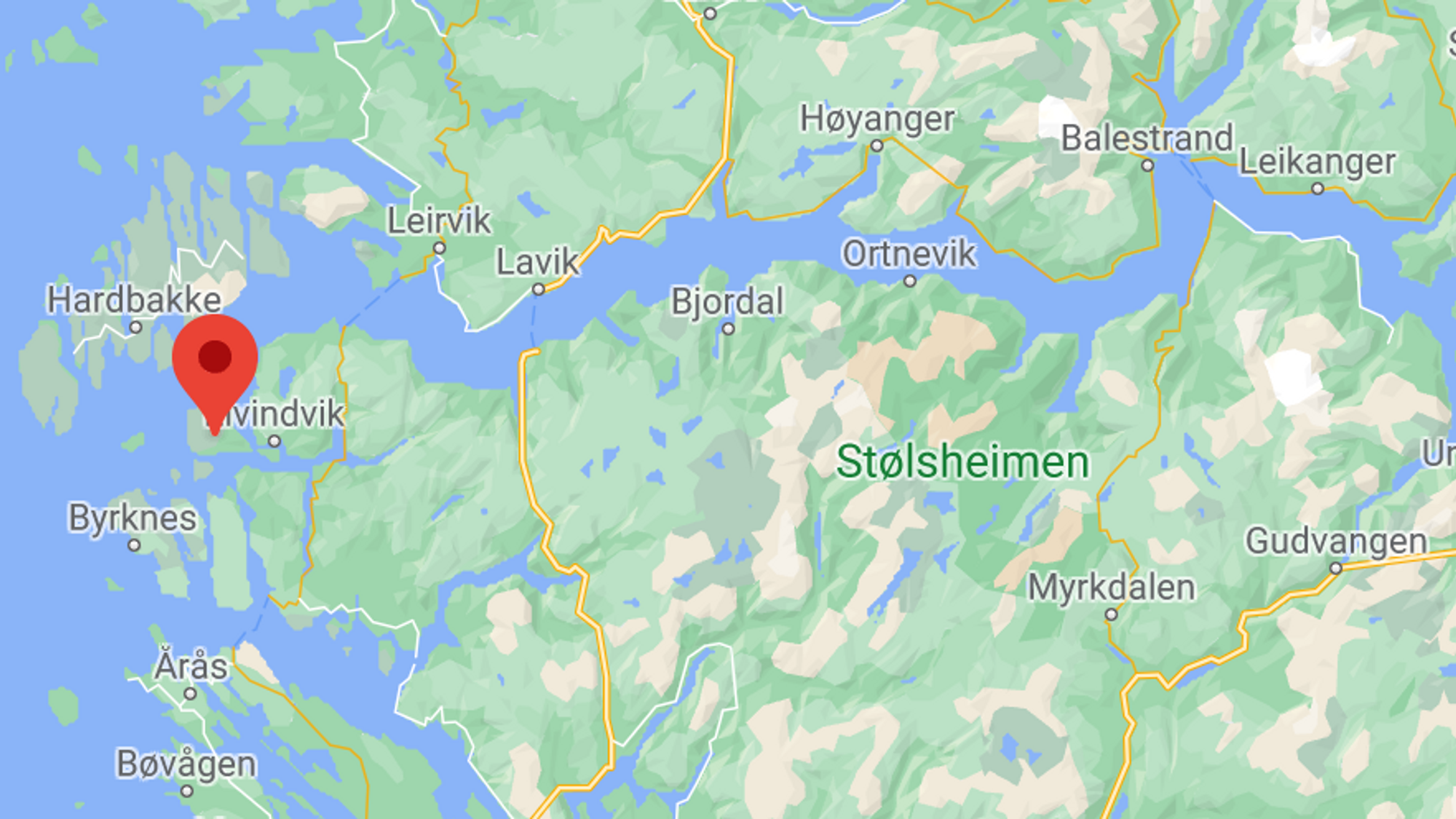 ULYKKA: Ulykka skjedde ved Hisarøyna i Gulen 25. september.