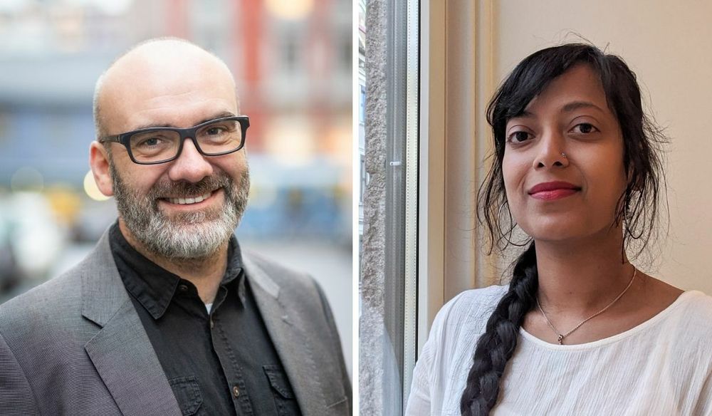 Ansvarlig redaktør i Transit magasin, Terje Karlsen, og nyansatt markedsansvarlig i Transit magasin, Chaitra Shamraya.
