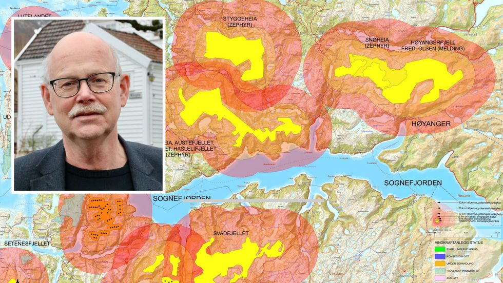 UROA: Nestleiar i Motvind Sunnfjord og Ytre Sogn, Einar Rysjedal, er uroa for dei mange vindkraftplanane som utbyggjarselskap har i Høyanger kommune.