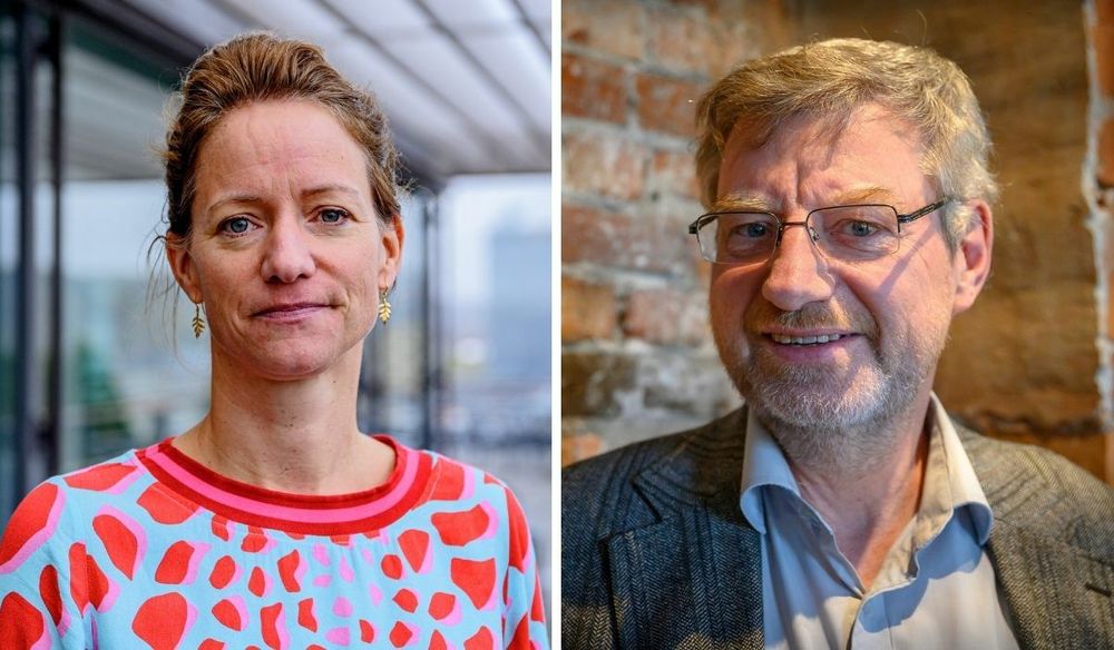 Konsernsjef i NHST, Hege Yli Melhus Ask og Ansvarlig redaktør og administrerende direktør Magne Lerø i Medier og Ledelse.