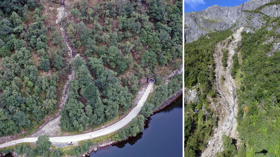 BAKKATUNNELEN: Steinskredet i august kom rett ved Bakkatunnelen.