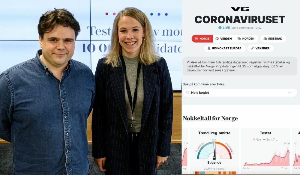 To sentrale VG-medarbeiderne bak koronaspesialen, Jari Bakken og Oda Leraan Skjetne.