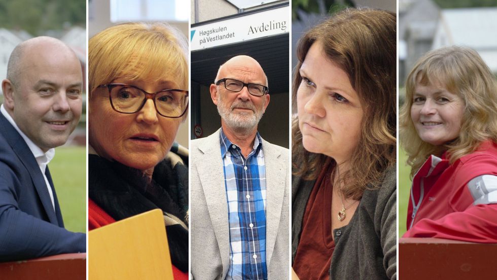 FORMANNSKAPET: Frå venstre, ordførar Audun Mo (Ap), Liv Signe Navarsete (Sp), varaordførar Jan Olav Fretland (Sv), Kathrine Mari Njåstad Blaaflat (H), og Janne Marie Reppen (Ap)