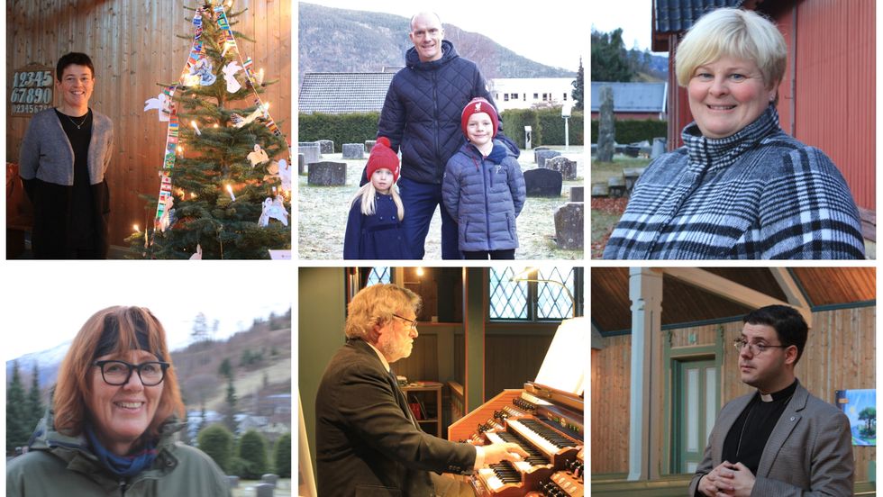 ALTERNATIV GUDSTENESTE: Fleire tok seg turen på vandring gjennom kyrkja. Organisten spelte julemusikk og presten og kyrkjetenar leia folk gjennom kyrkja.