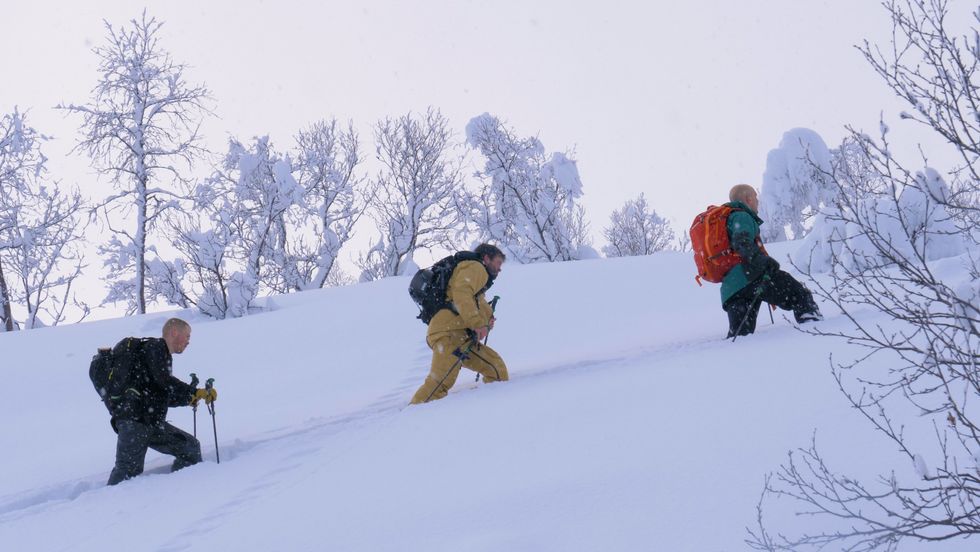 Filmen er innspelt i blant anna skisenteret i Hodlekve, Heggmyrane, og forskjellige toppturar i Sogn. Her er Lars Kvisgaard Melby, Daniel Furberg, og Gustaf Rydén i Hodlekveskogen.