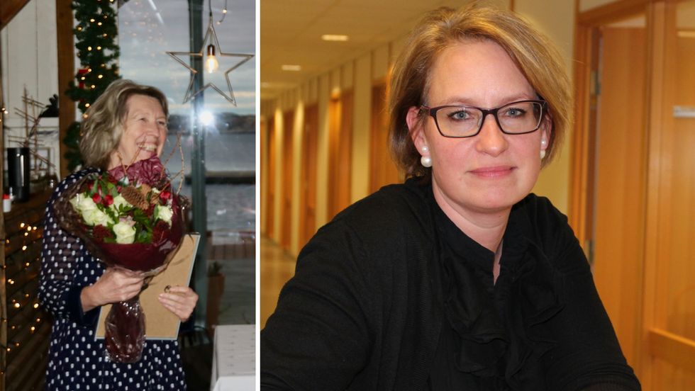 UTMERKING: Lesarane til Porten.no har stemt fram kommune- og smittevernlege i Gulen, Anita Pettersen (t.v.) og kommuneoverlege og smittevernlege i Høyanger, Kristine Longfellow (t.h.) som Årets namn i Ytre Sogn. Pettersen fekk også Gulatingprisen av Gulen kommune i desember.