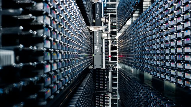 Eldre, tapebasert lagringssystem hos CERN.