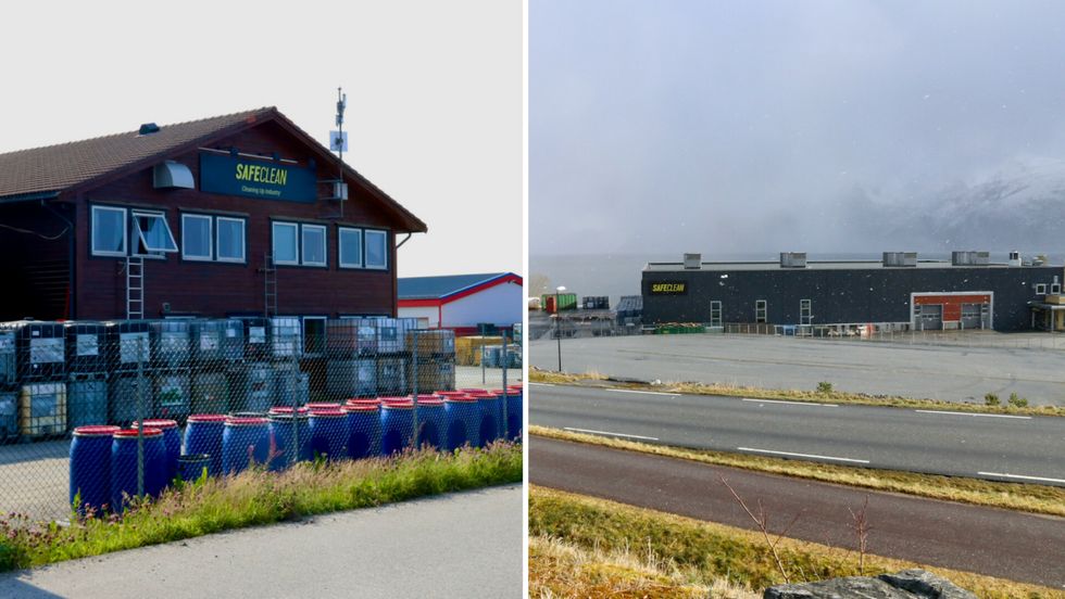 RETTING: SafeClean har frist til 20. februar med å rette opp avvika Miljødirektoratet fann ved anlegga i Sløvåg (t.v.) og på Kyrkjebø (t.h.).