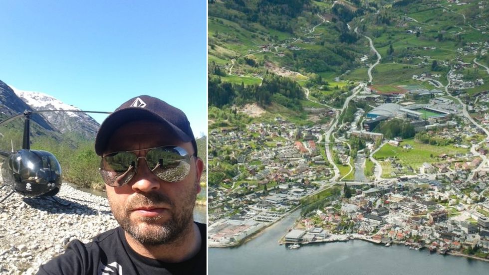 PÅ FLYGETUR: Idar Kollsete er ny dagleg leiar for eit helikopterselskap i Sogndal. No kan han kombinere både hobbyflyging og utelige. Ein kombinasjon ein absolutt ikkje skal kimsa av.