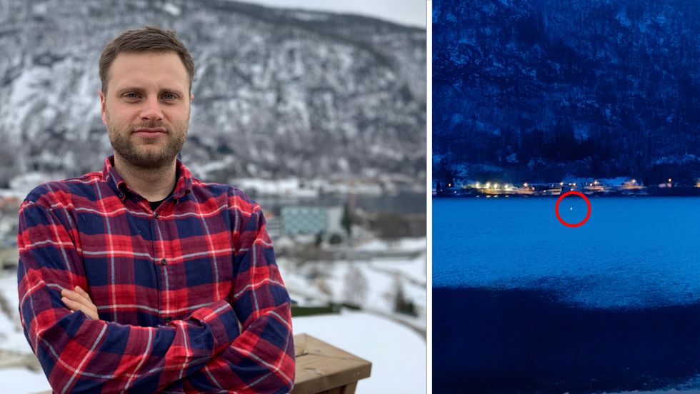 SIKKER: – Dette var russarane, seier Stian Stedje Fofslundengen om det merkelige lyset på Sogndalsfjorden.