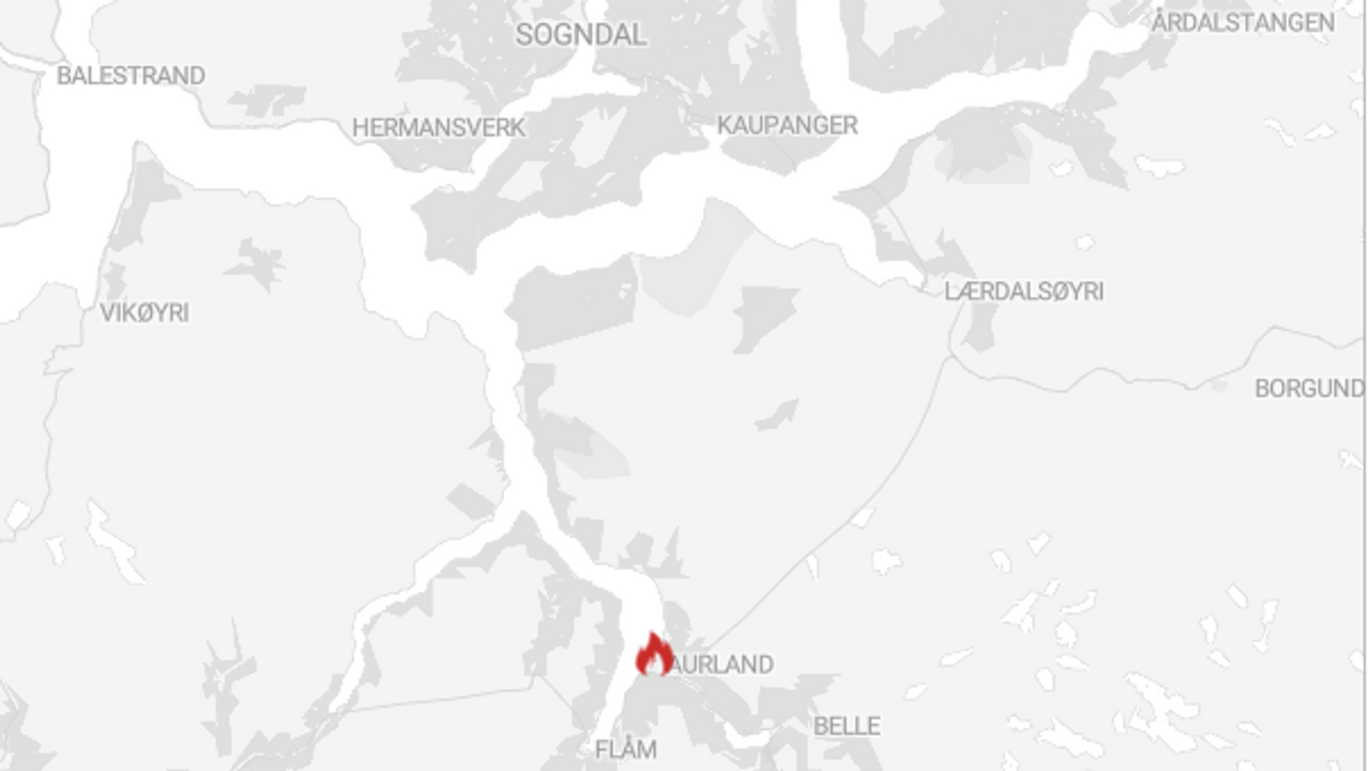NATT TIL FREDAG: Brannen skjedde i Aurland.