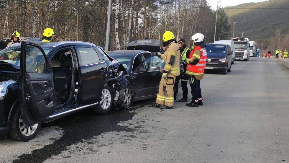 ULUKKA: I alt var sju personar involvert i ulukka på Kaupanger.
