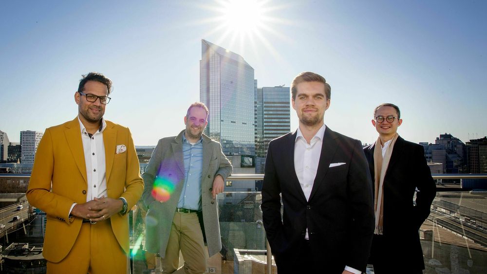 Forfatterne av rapporten Mind the gap. Fra venstre: Bram Timmermans, Tobias Studer Andersson, Dennis Gan og Tormod Baustad Benonisen.