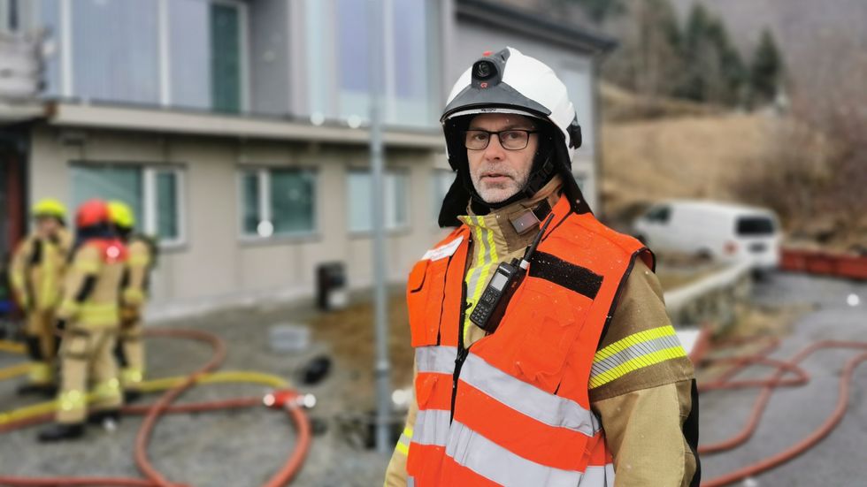 BRANN: Olav Helge Ylvisåker rykka ut når det blei meldt om brann