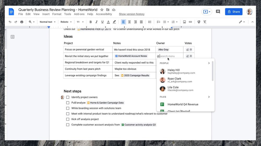 «Mention»-funksjonaliteten i Google Workspace utvides kraftig med Smart Canvas-opplevelsen.