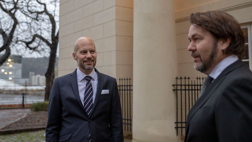 Oslo Børs 18. november 2020 ble Nortel notert på børsen. Disse to har investert i den nye emisjonen, gründer Christian Pritchard (t.v.) og styreleder Arild Hustad.