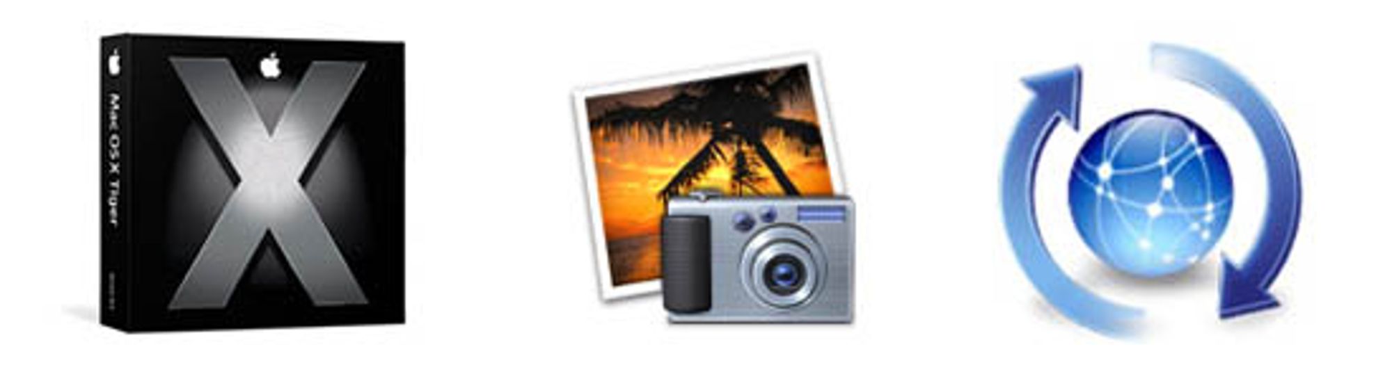 OS X Tiger og iPhoto kan nå oppgraderes.