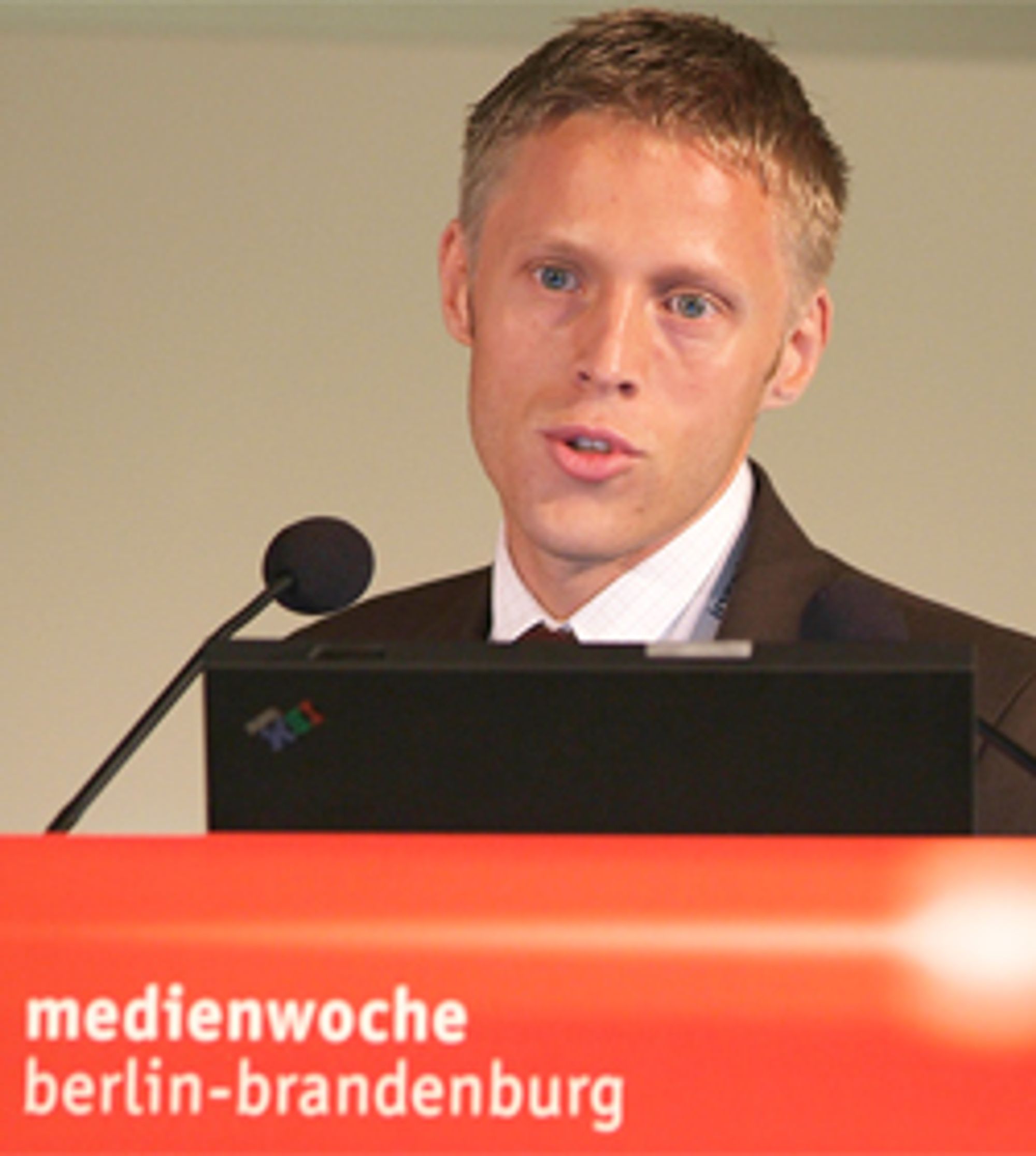 Gunnar Garfors, her på mediaukene i Berlin (Foto: Medienwoche)