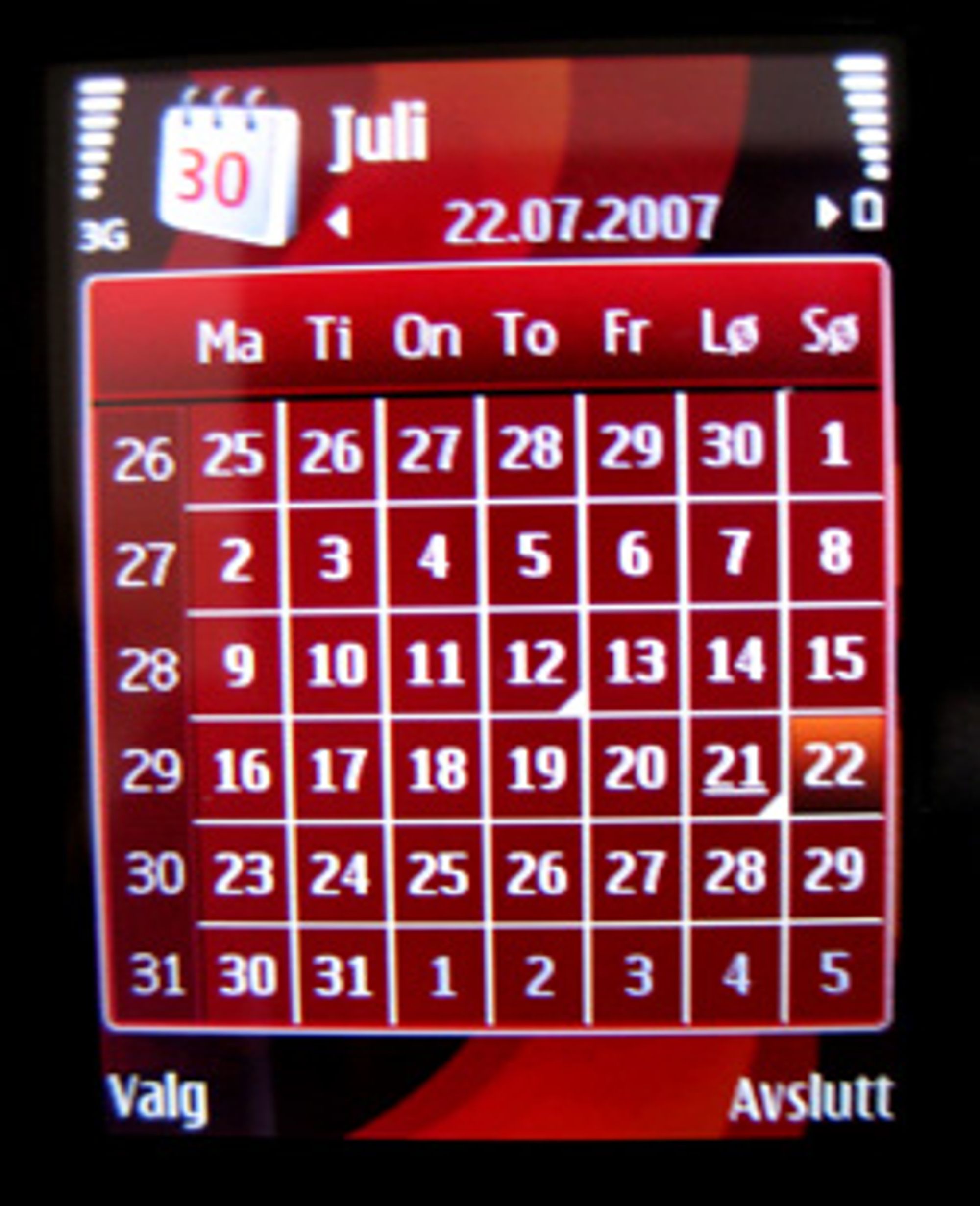 Kalenderen på Nokias smarttelefoner. (Alle foto: Silje Gomnæs)
