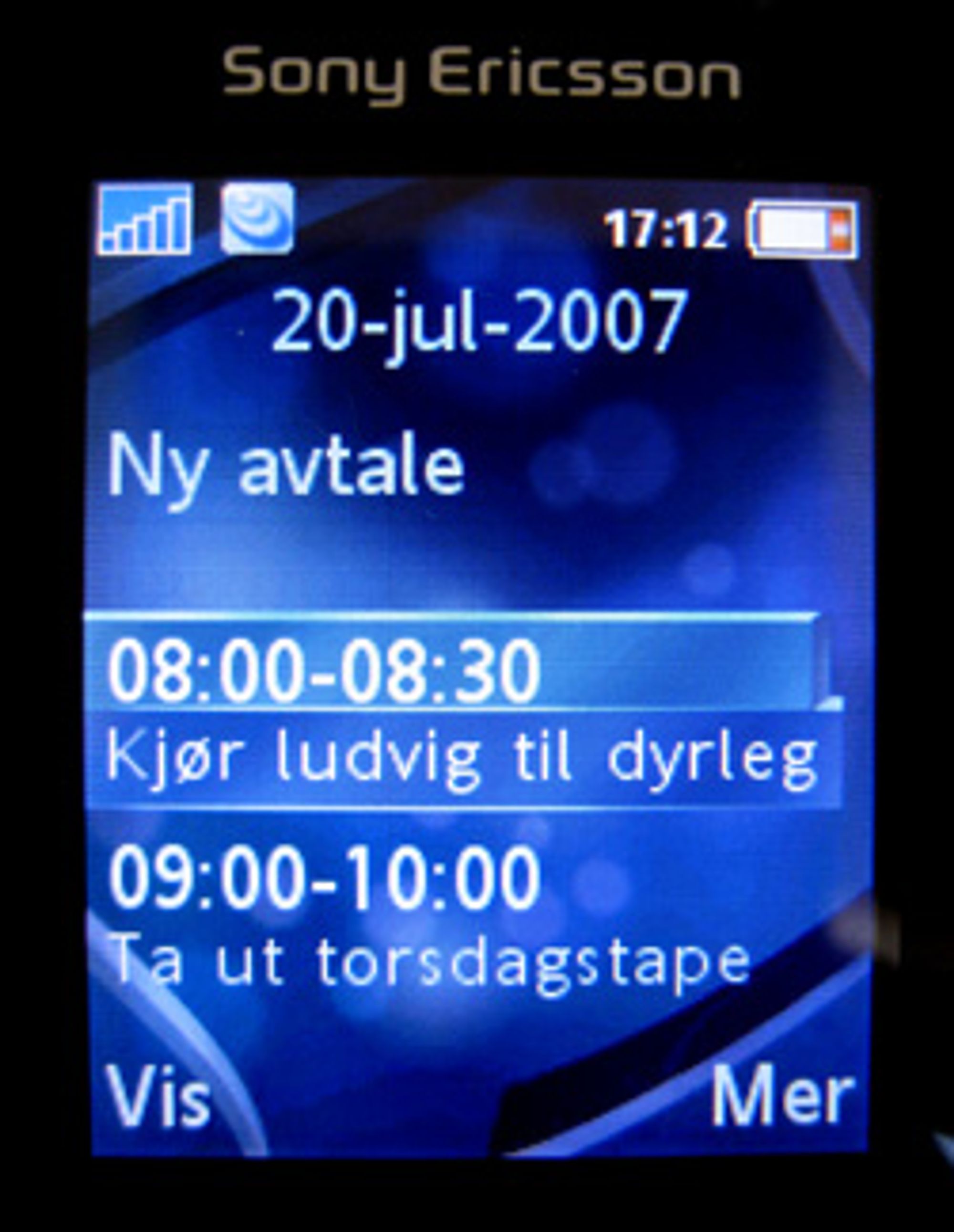 Dagens opføringer.