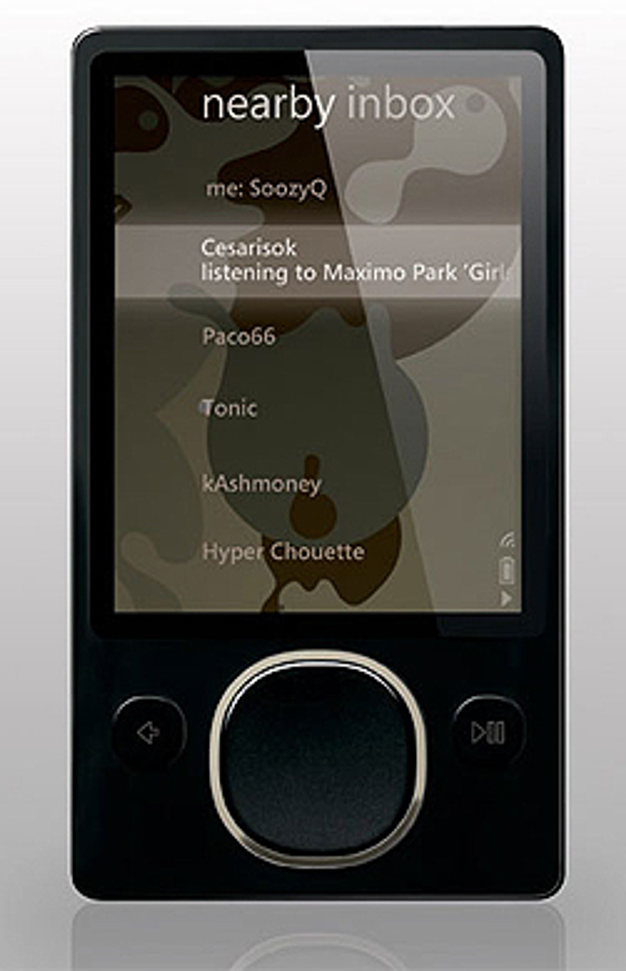 Zune 80 har en 3 tommers skjerm.