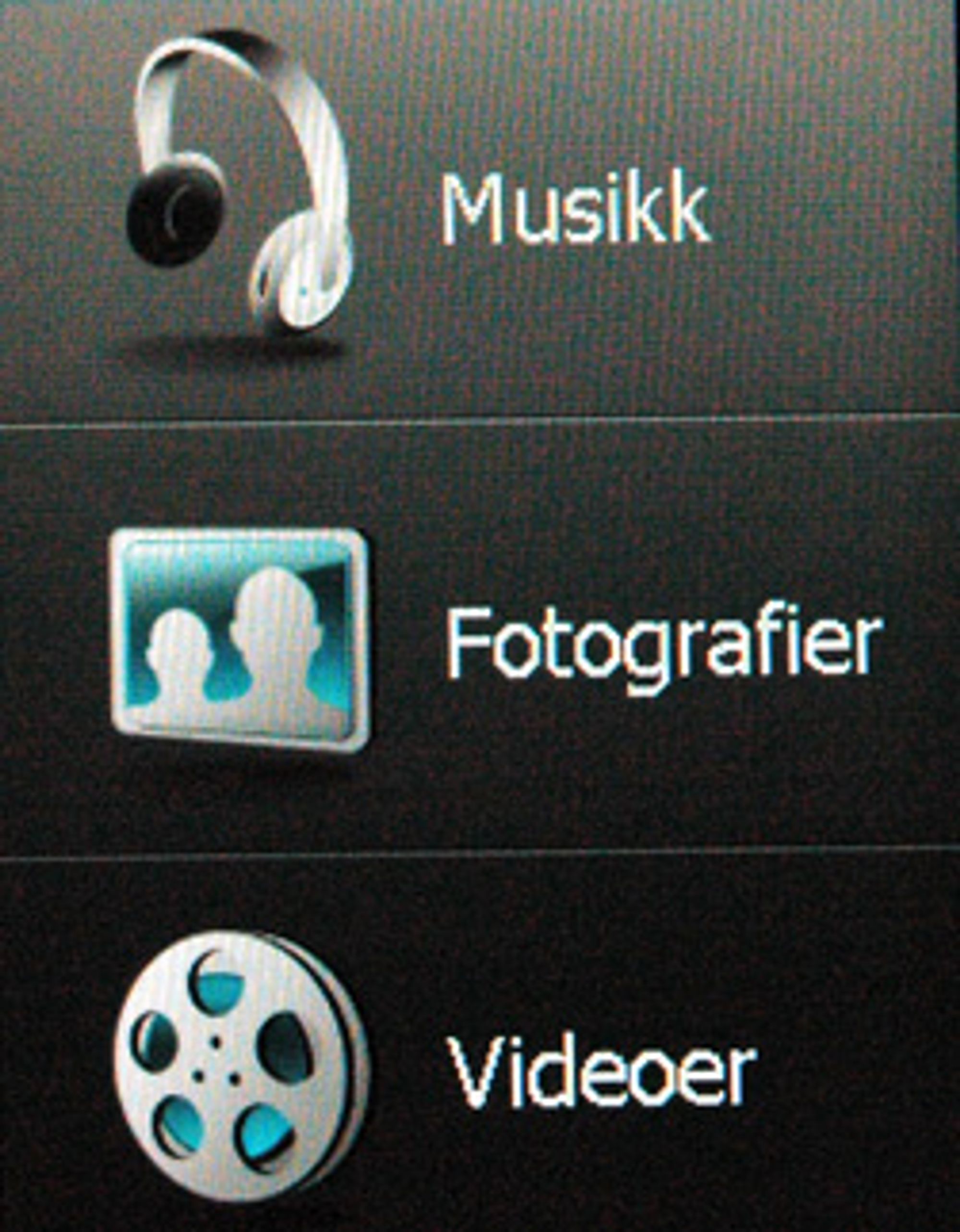 Menyene er de samme som på HTC Touch.