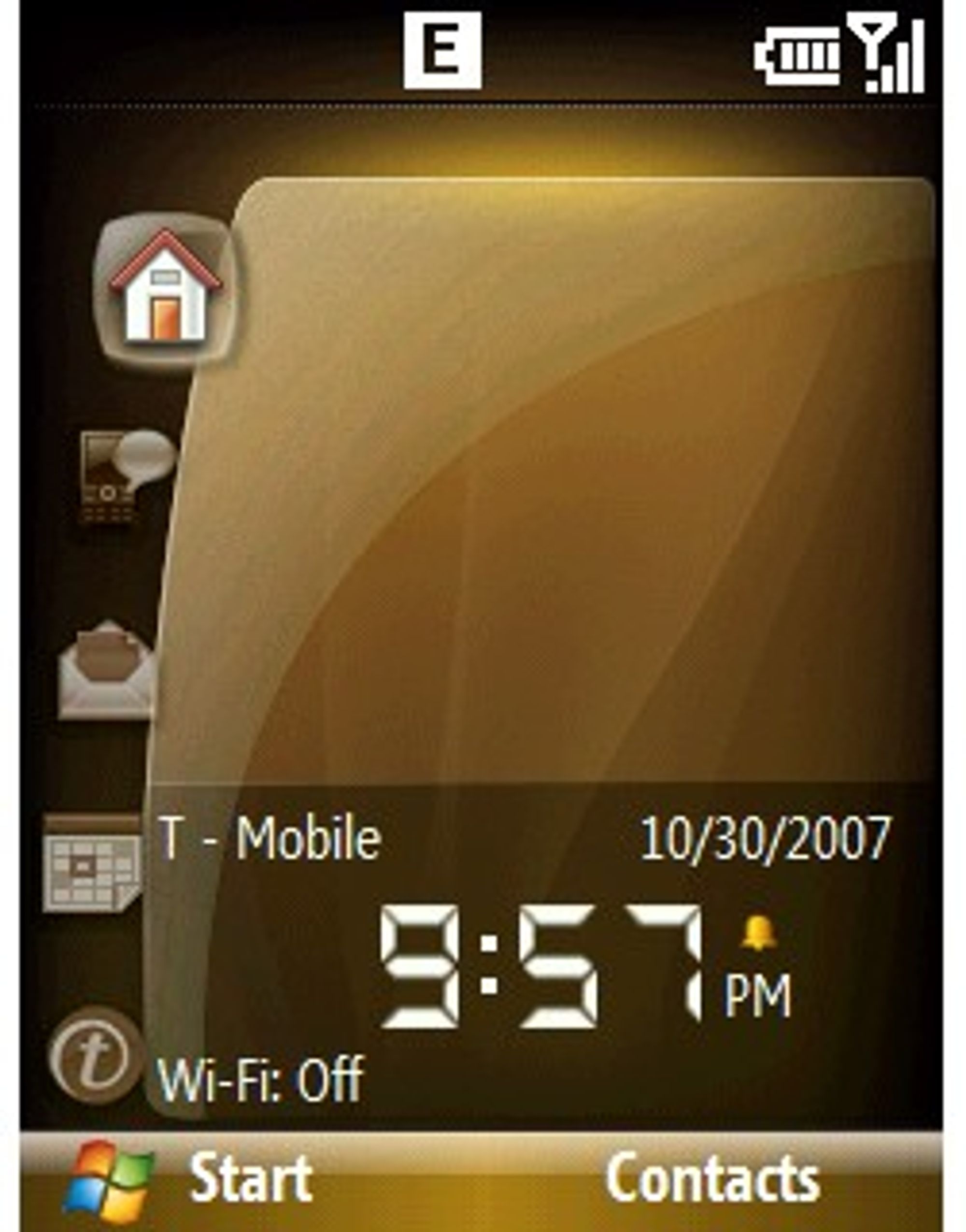 Bildet viser menyene i T-Mobile Shadow.