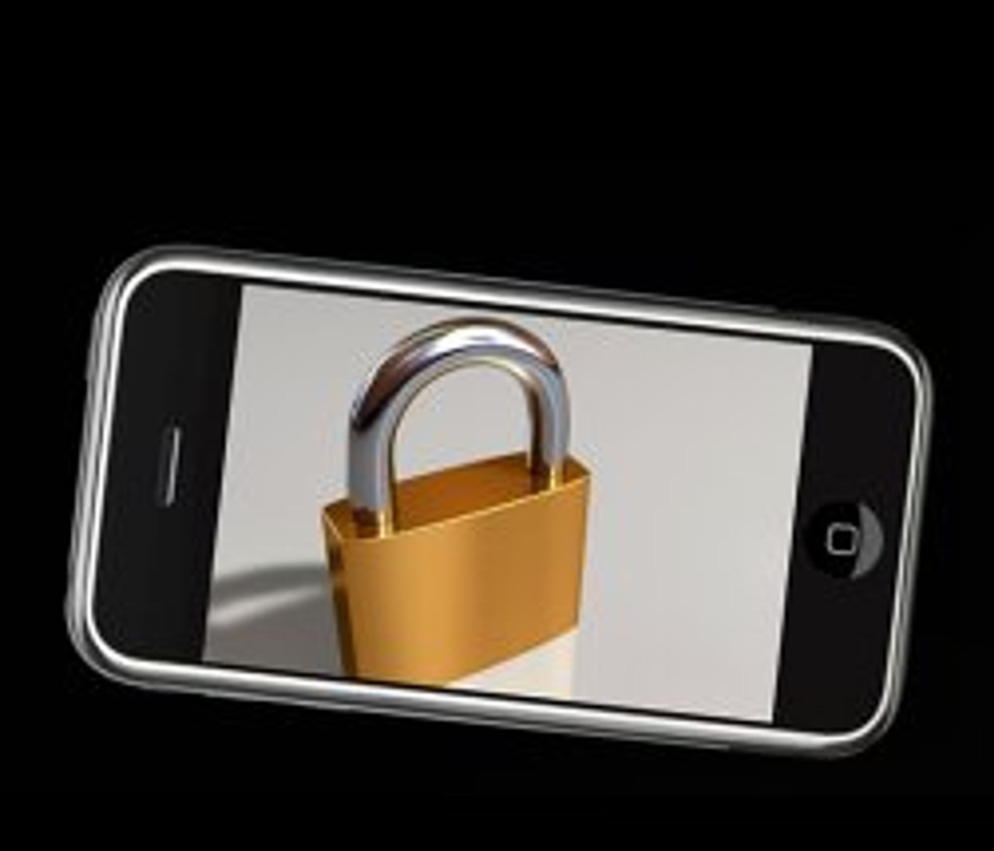 Denne gangen symboliserer ikke hengelåsen den berømte iPhone-låsen, men et nytt sikkerhetsproblem. (Illustrasjon: Einar Eriksen)