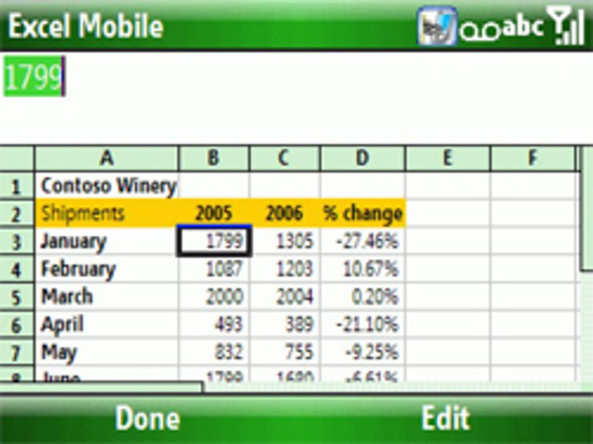 Den nye Office Mobile skal gjøre det enklere å se på Excel-ark på mobilen. (Foto: Pocket PC Thoughts)